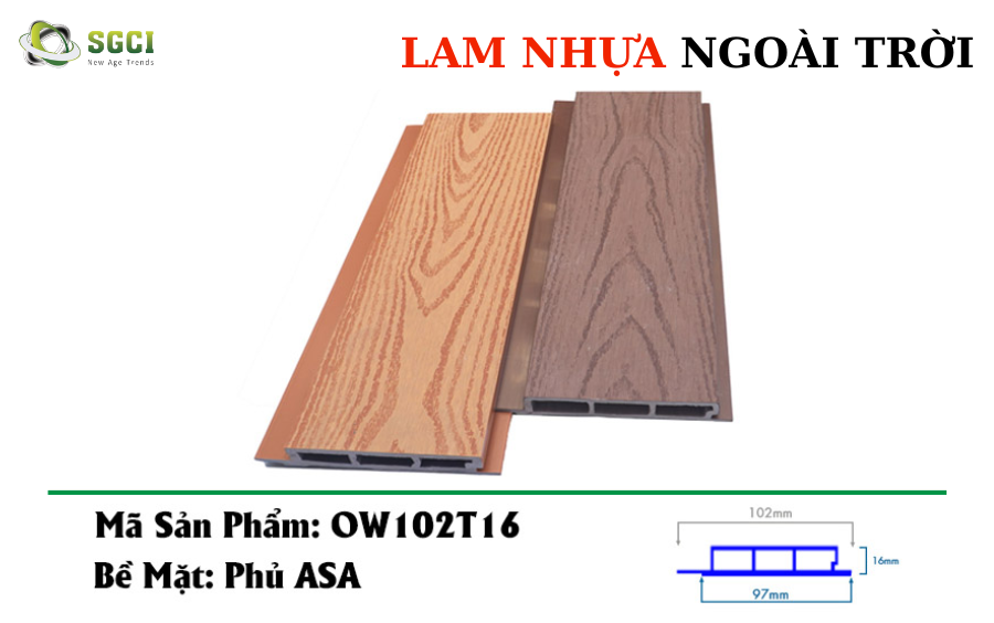 Lam gỗ nhựa ngoài trời, lam nhựa ốp tường